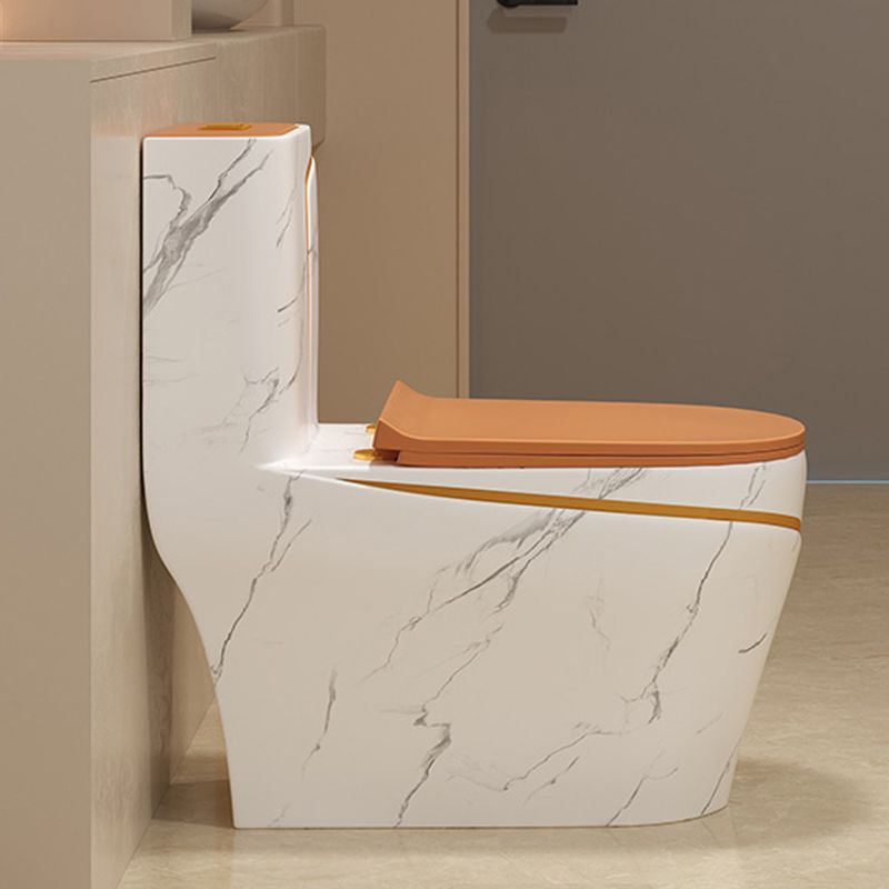 Traditional Orange Ceramic Flush Toilet Floor Mounted Urine Toilet for Washroom