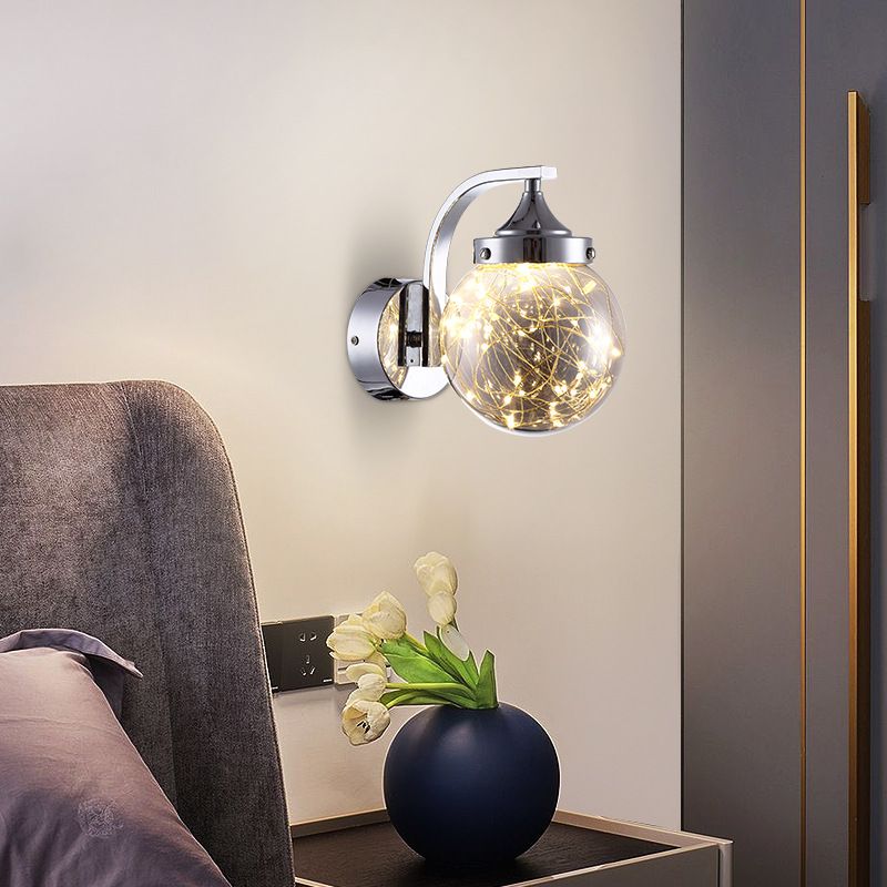 Creative Wall Sconce Spherical Shape Creative Star Lamp Warm Light for Bedroom