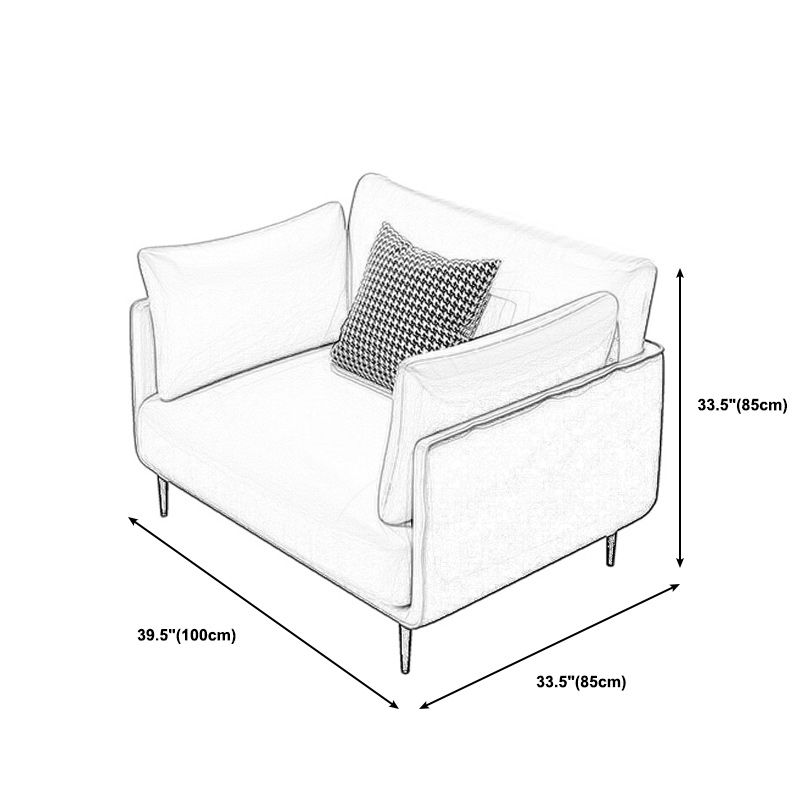 Contemporary Fabric Cushions Sofa 32.28"High Tuxedo Arm Single Cushion Seat Sofa