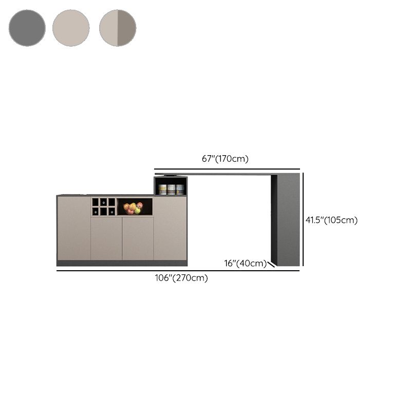 Contemporary Style Bar Table Wood Revolving Bar Wine Table with Storage