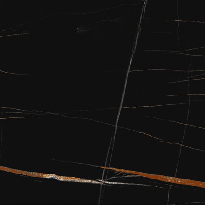 17.7" High Trestle Coffee Table Black Finish Slate Top Cocktail Table