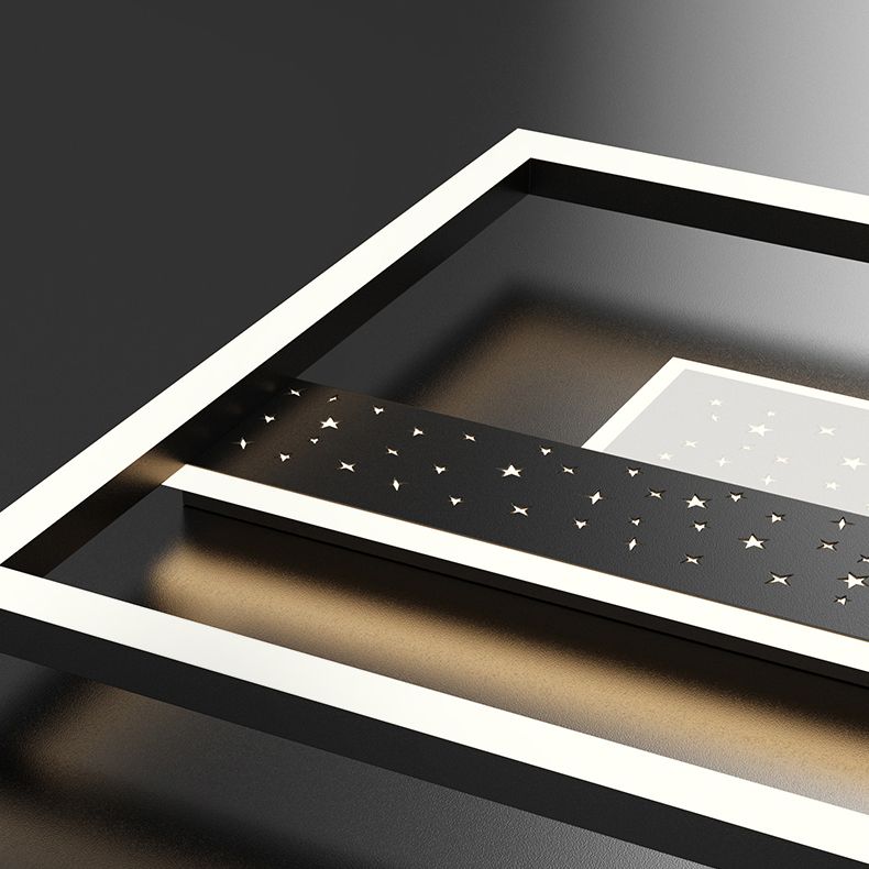 Contemporary Geometric Flush Light Fixture Metal Flushmount Lighting for Living Room