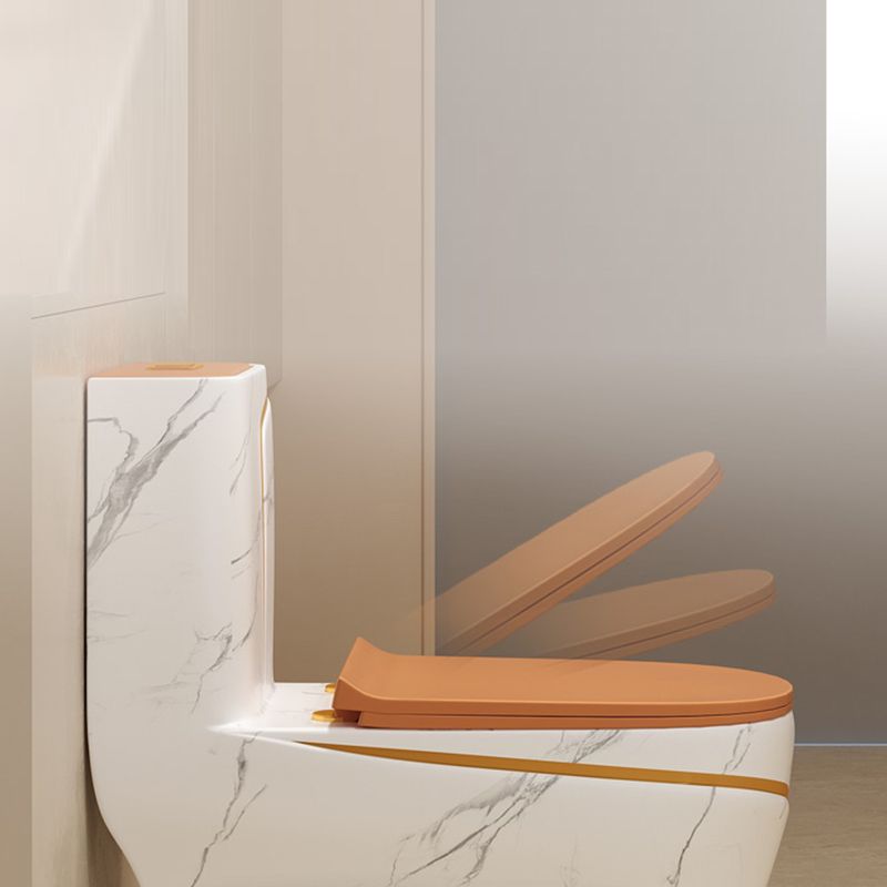 Traditional Orange Ceramic Flush Toilet Floor Mounted Urine Toilet for Washroom