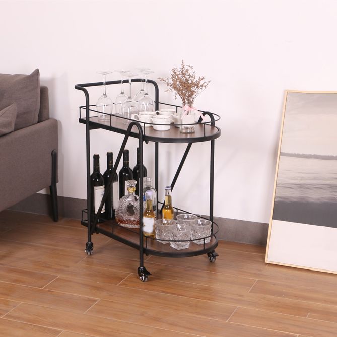 Contemporary 31.1"H Rolling Prep Table Metal Prep Table for Home Use