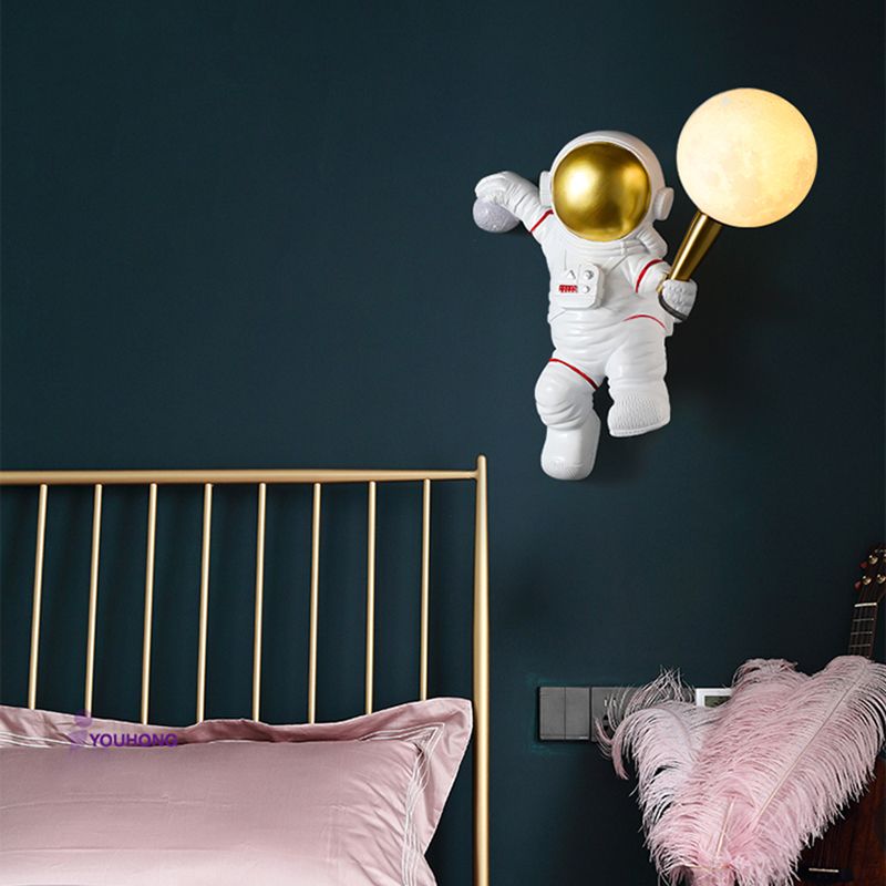 Bambini astronauta a forma di muro illuminazione da letto da camera da letto lampada da parete