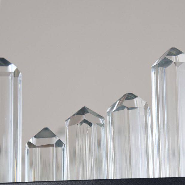 Contemporary Rectangular Pendant Ceiling Light Crystal Accent Gold LED Ceiling Chandelier in Warm/White Light, 21.5"/31.5"/39" Wide