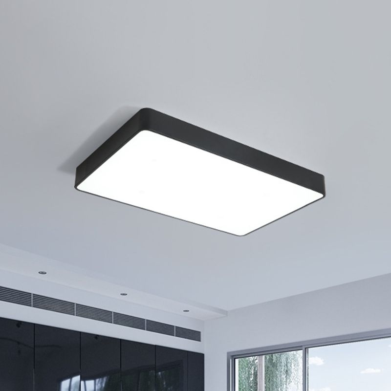 Plafoniera da incasso a LED rettangolare in ferro nero/bianco con montaggio a incasso Simplicity con diffusore in acrilico