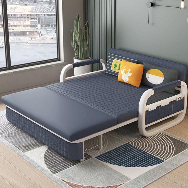 Pillow Included Sofa Futon Cushion Back Round Arms Convertible Sofa