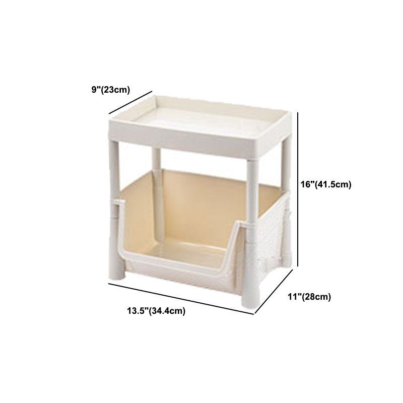 White Contemporary Standard Adjustable with Wheels Plastic Bookshelf for Home