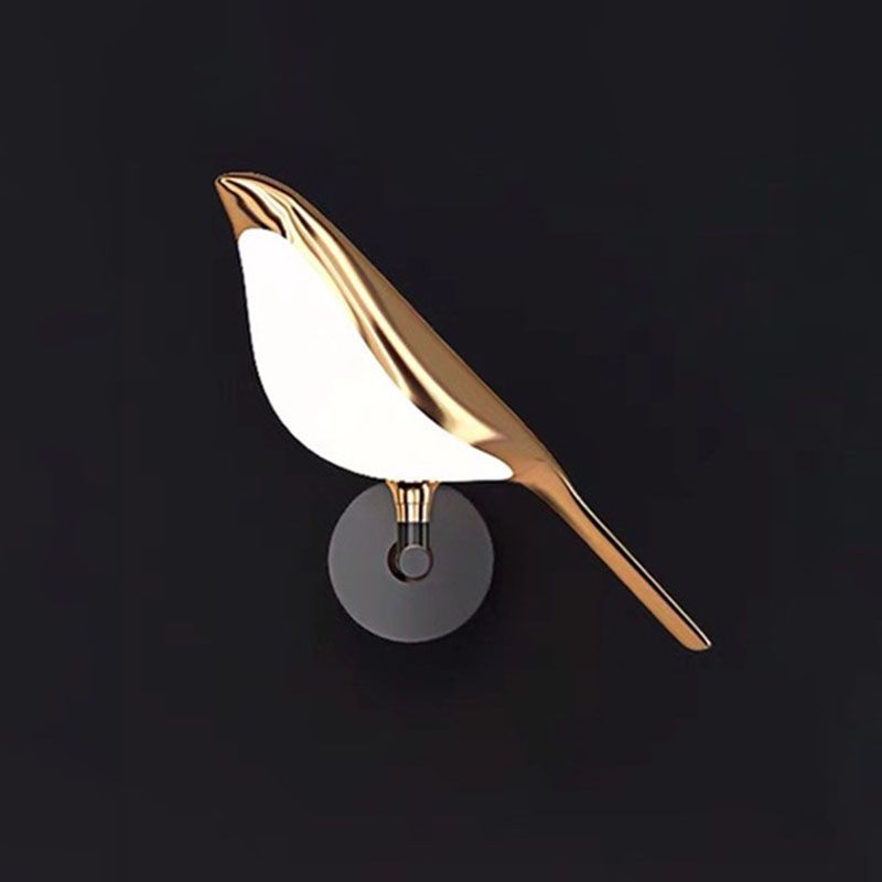 Contemporary Bird Gold Wall Light Sconces Acrylic Wall Mount Lamp for Living Room