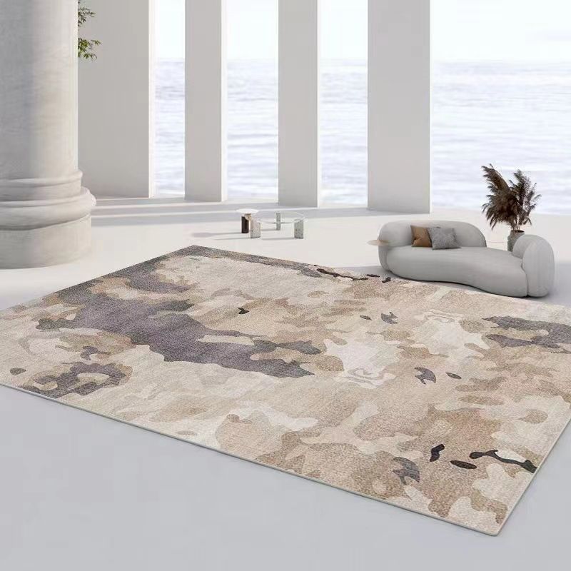 Brown Graphic Rug Polyester Casual Rug Non-Slip Backing Rug for Drawing Room