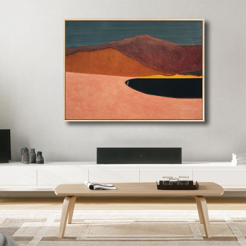 Flat Country Canvas Wall Art Nordic Textured Bedroom Painting in Pastel Color, Multiple Sizes