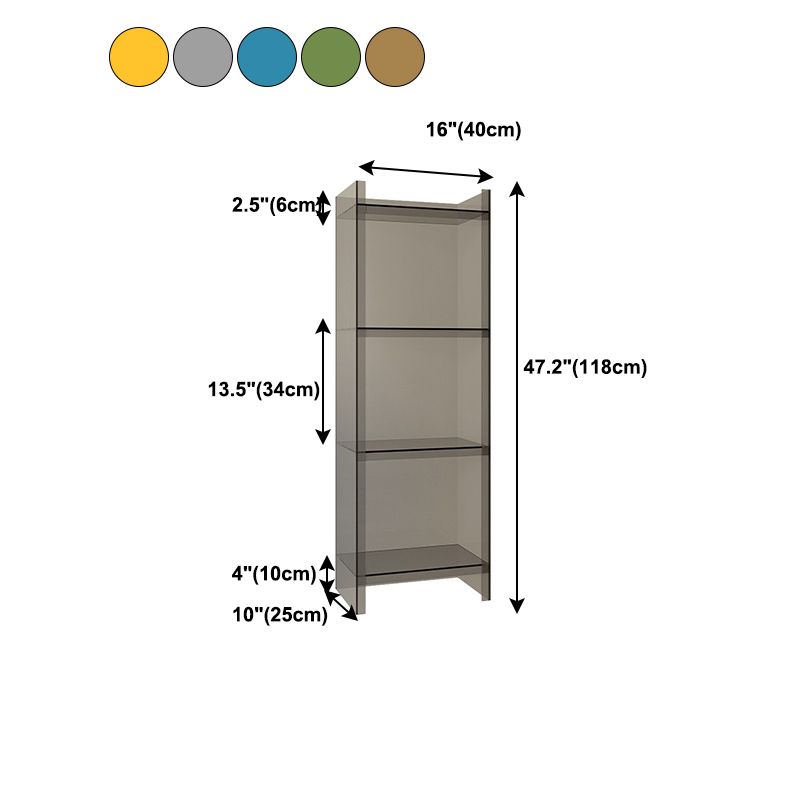 9.84"W Bookshelf Closed Back Acrylic Glam Style Bookcase for Office and Study Room