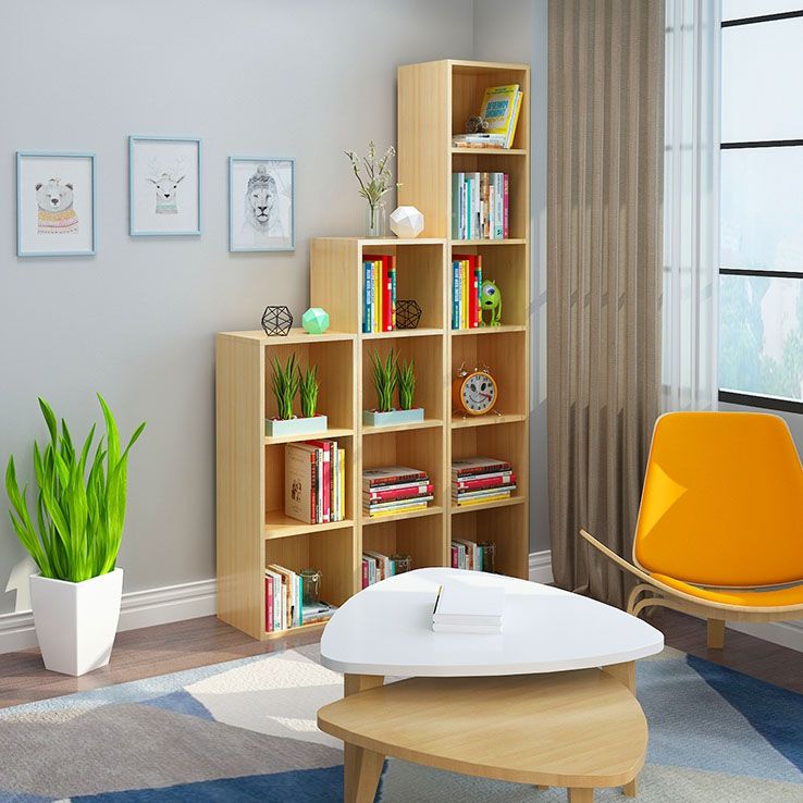 Modern Closed Back Bookshelf Wooden Shelf Bookcase for Study Room
