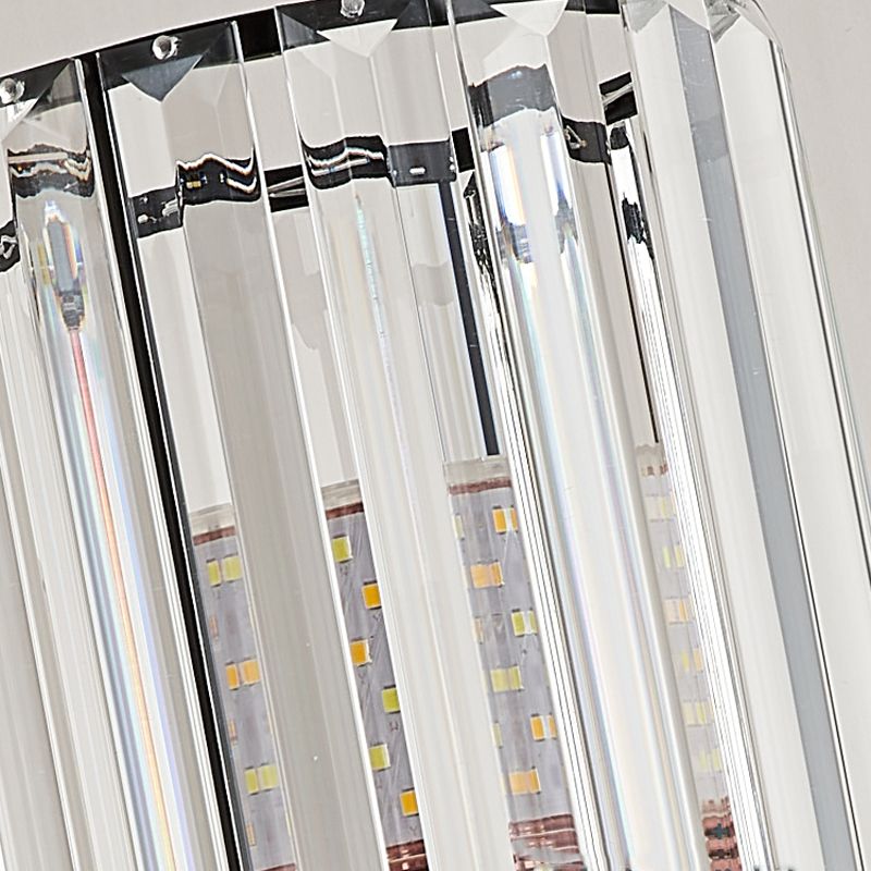 1-Light Wall Sconce Modern Style Crystal Half Cylinder Shape Wall Mount Light Fixture