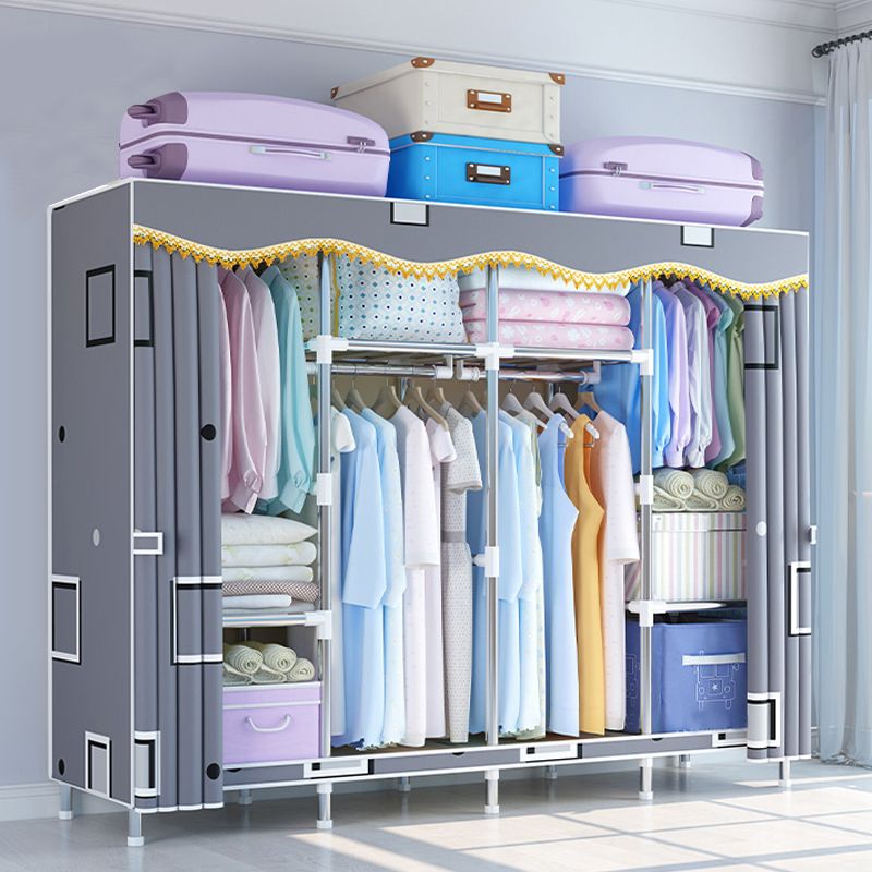Contemporary Style Wardrobe Metal Wardrobe Closet with 1-Door