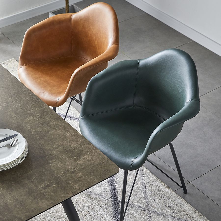 Contemporary Metal Dining Chairs Upholstered Linen Fabric Dining Chair for Restaurant