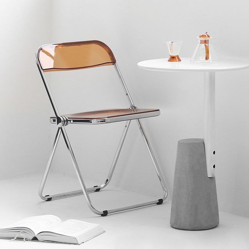 Chaise sans bras de salle à manger en plastique de style industriel, chaises latérales de salle à manger à dos ouvert