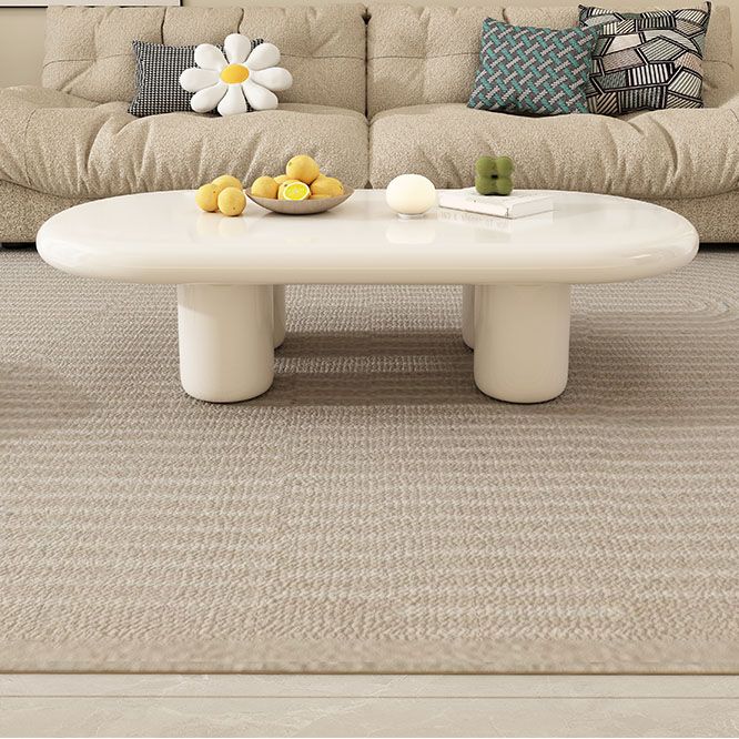Modern 4 Legs Cocktail Table Oval Engineered Wood Coffee Table - White