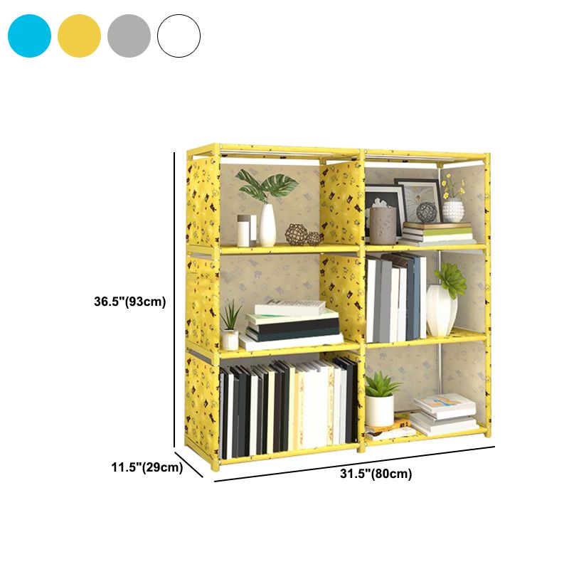 Modern Fabrics Bookcase, Geometric Bookshelf for Living Room