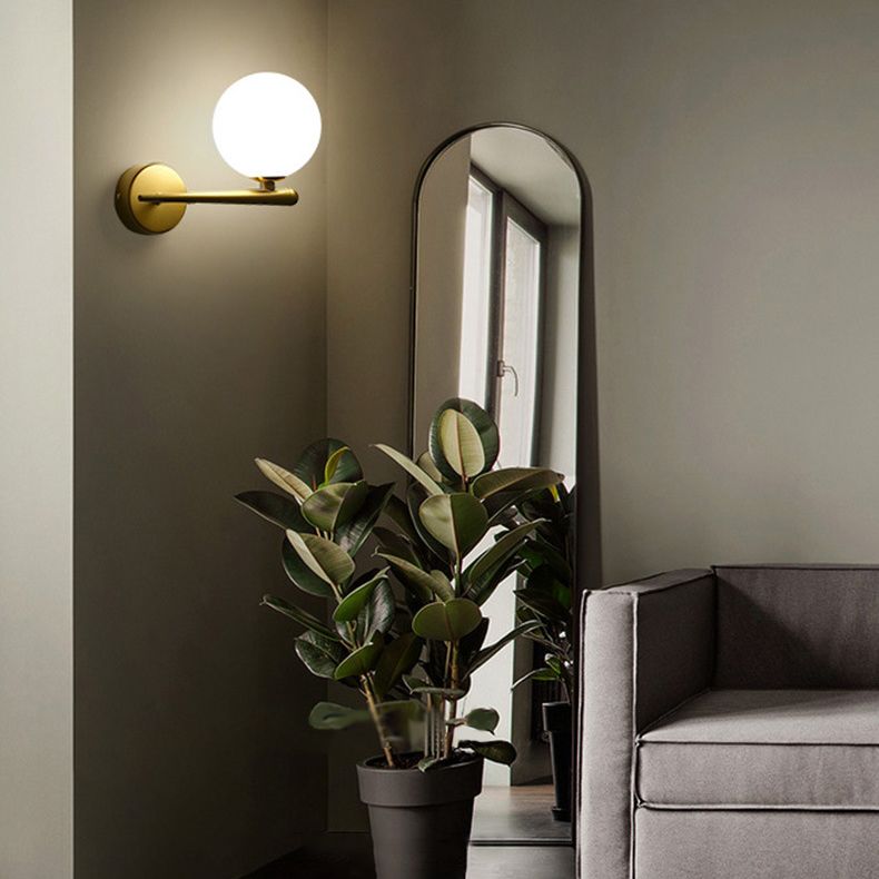 Modern Minimalist Style Global Wall Lighting Fixtures 1 Light Sconce with Glass Shade
