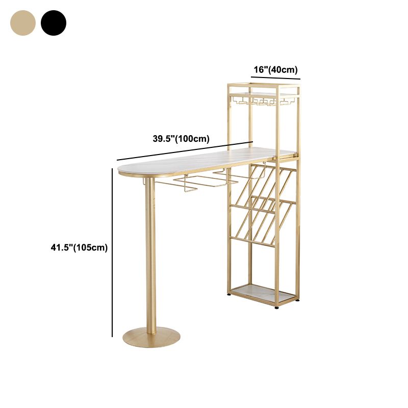 Modern 1/3 Pieces Bar Table Set Stone Counter Table with High Stools for Kitchen
