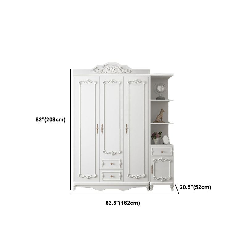 Bedroom Hinged Door Storage Cabinet Manufactured Wood French Country Cabinet with Drawers