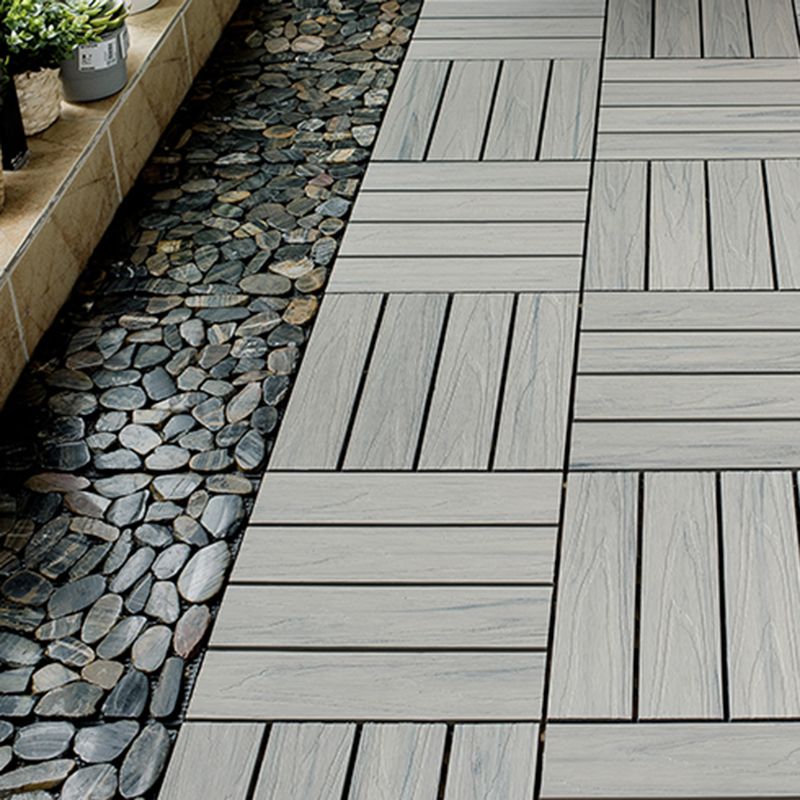 Square Decking Tiles Interlocking Striped Pattern Deck Plank