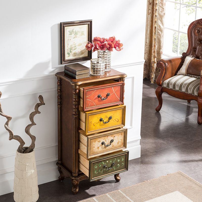Rustic Wood Chest Vertical Chest with 3/4/5 Drawers for Bedroom