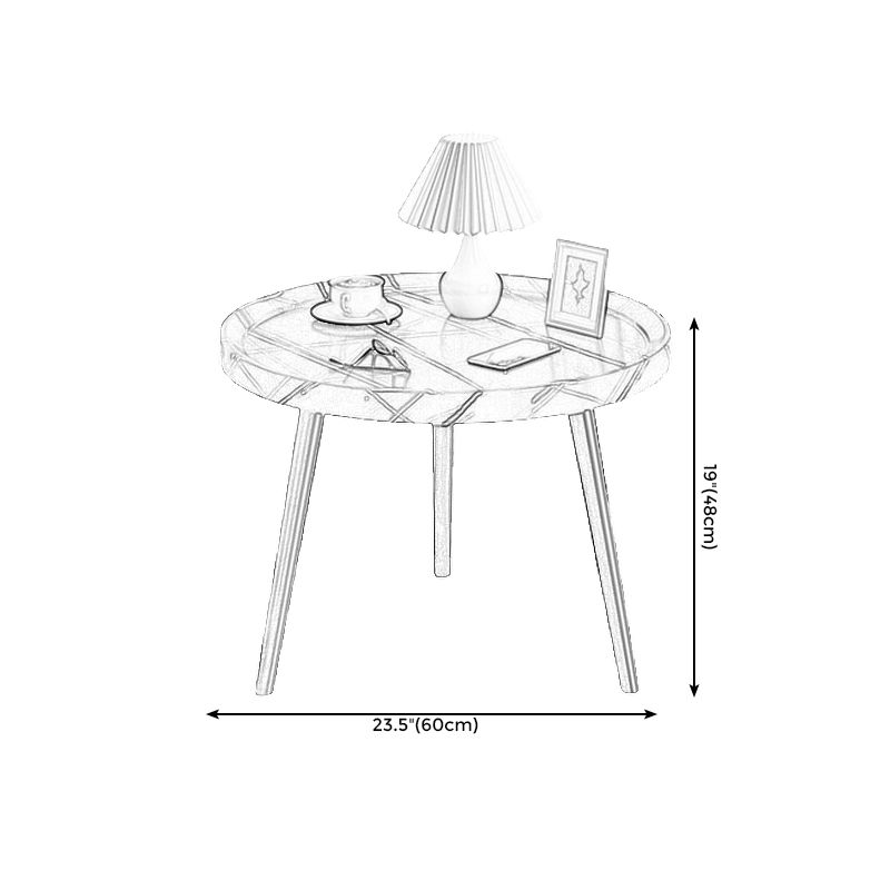 3 Legs Cocktail Table Artificial Wood Walnut/black/white Round Coffee Table