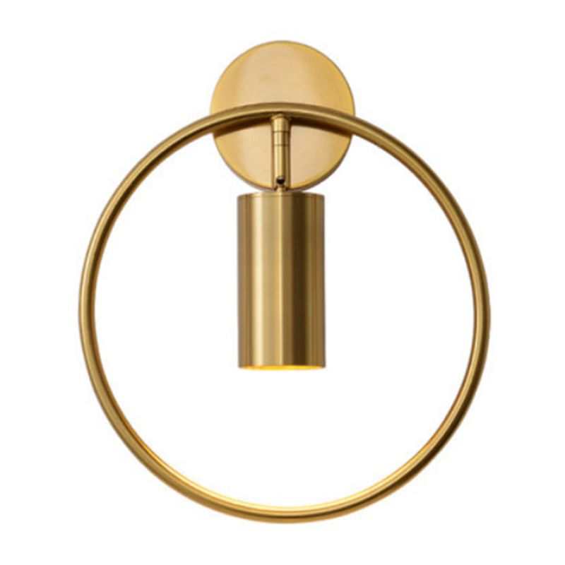 Nordic Metal Wall Light Circle 11" Wide LED Reading Wall Sconce for Living Room