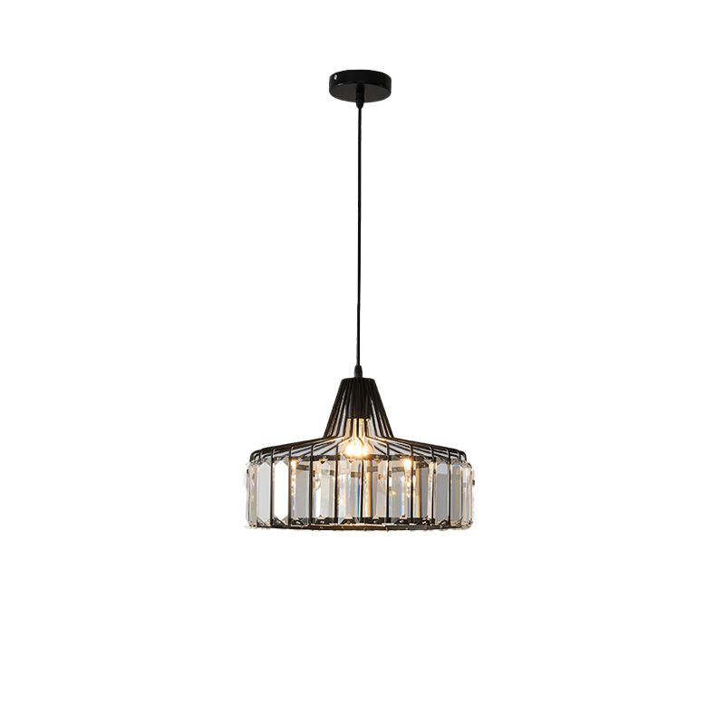 Crystal Drum Pendant Ceiling Light Simplicity Hanging Ceiling Light for Dinning Room