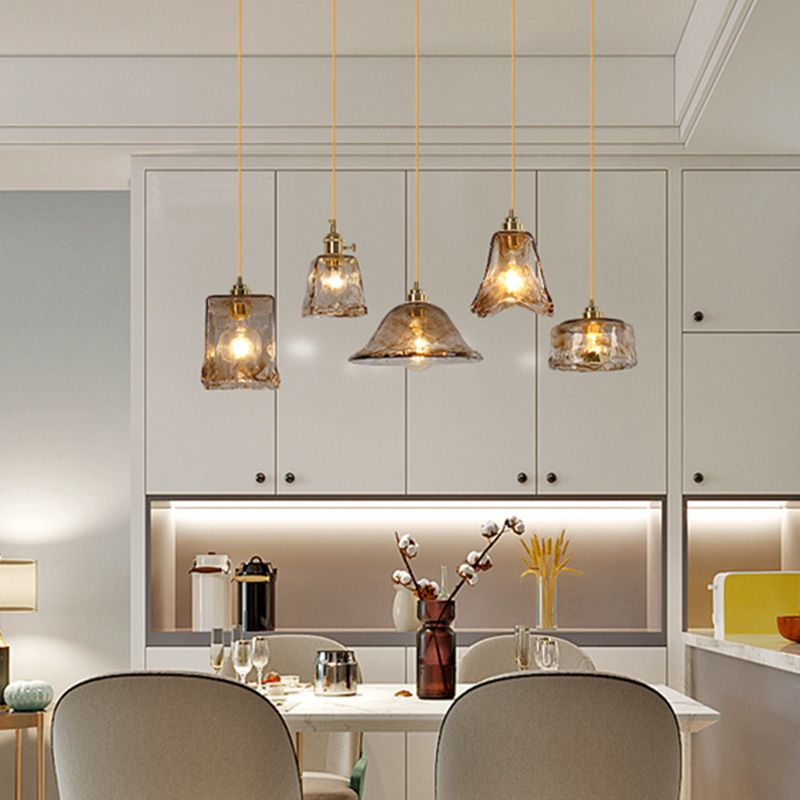 Brass Glass Impiccing a sospensione Light Industrial Single a Cioncant Lights per ristorante