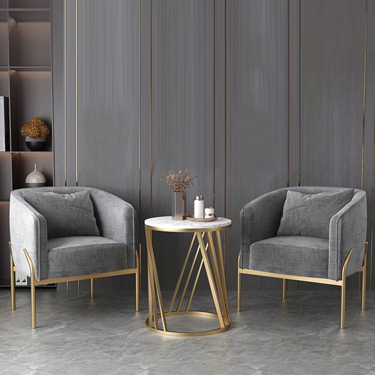 Silla de comedor de metal de estilo nórdico, sillas laterales tapizadas sin brazos para uso doméstico