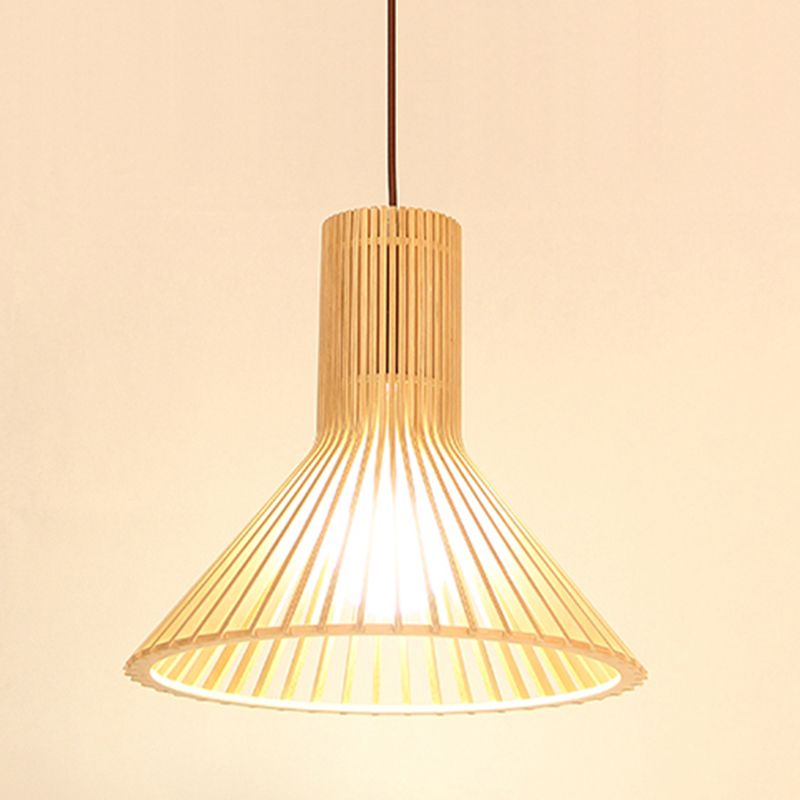 Geometric Shape Wood Hanging Light Modern 1 Light Hanging Light Fixtures in Brown