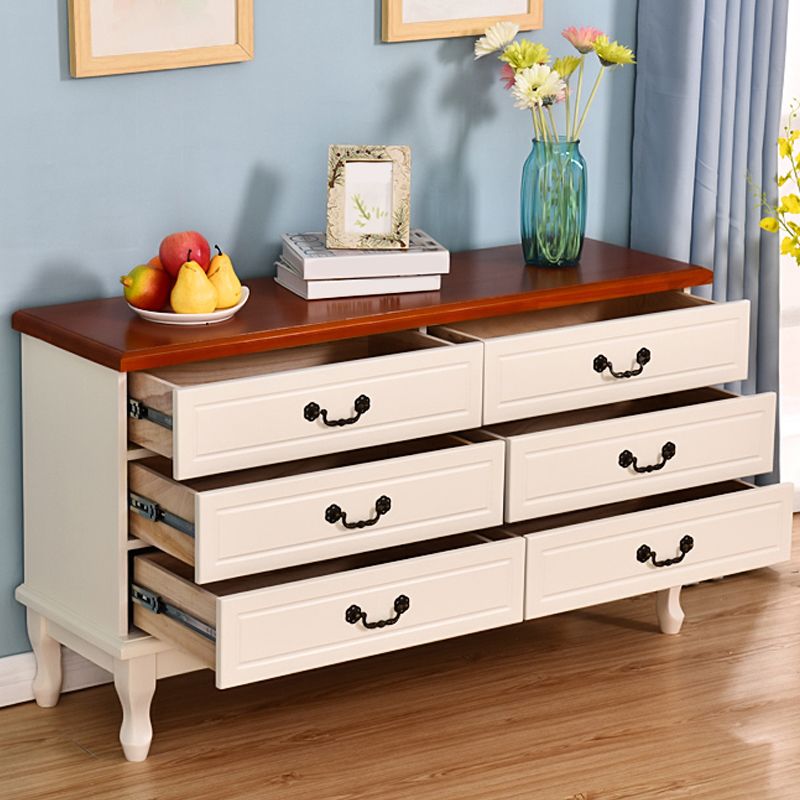 American Traditional Home Chest Solid Wood Storage Chest with Drawers