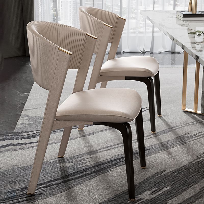 Open Back Dining Accent Chair Upholstered Dining Room Chair for Home