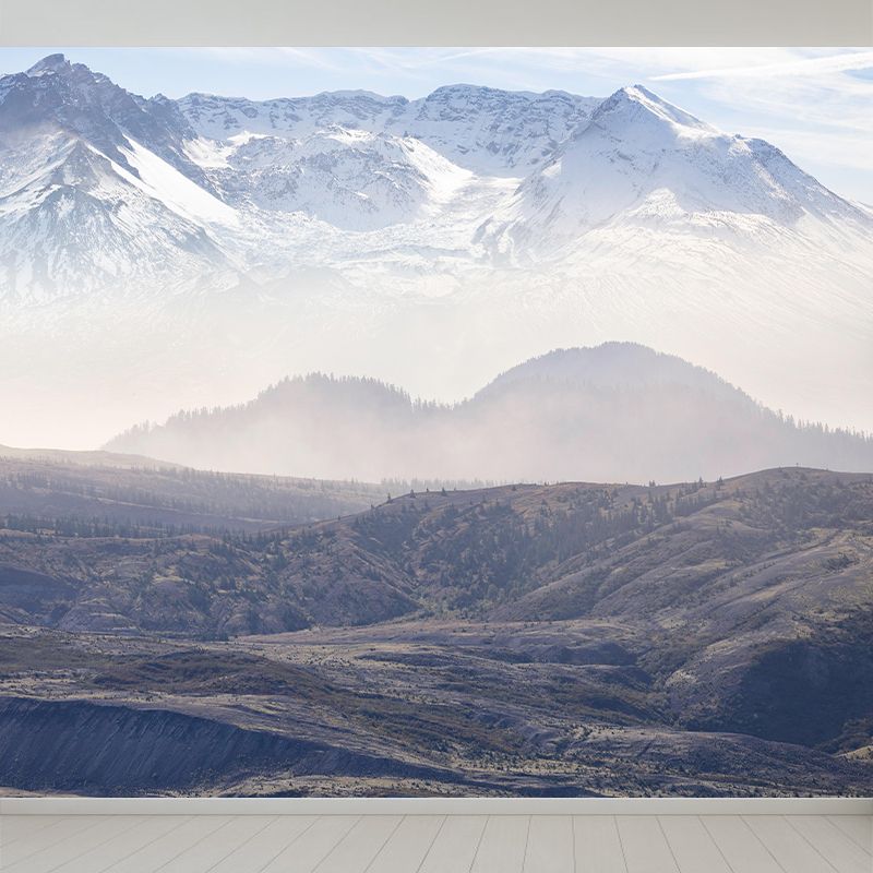 St Helens Mountain Mural Modern Style Mildew Resistant Living Room Wall Covering