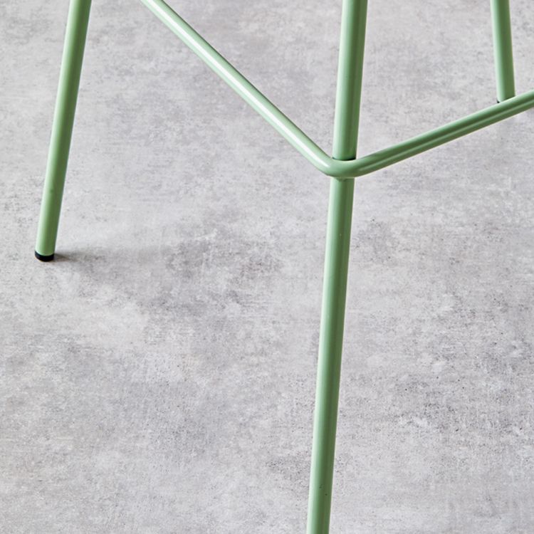 Modern Dessert Shop Low Back Stool Matte Finish Iron Bar Stool