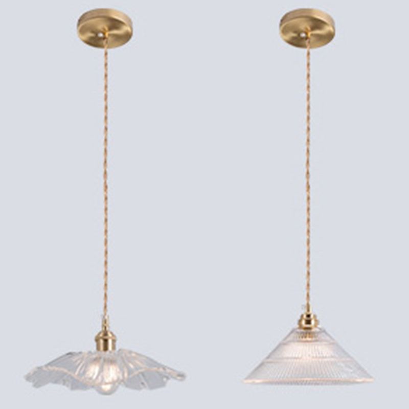 Retro Industrial Ceiling Pendant 1 Light Clear Glass Pendant Light for Kitchen