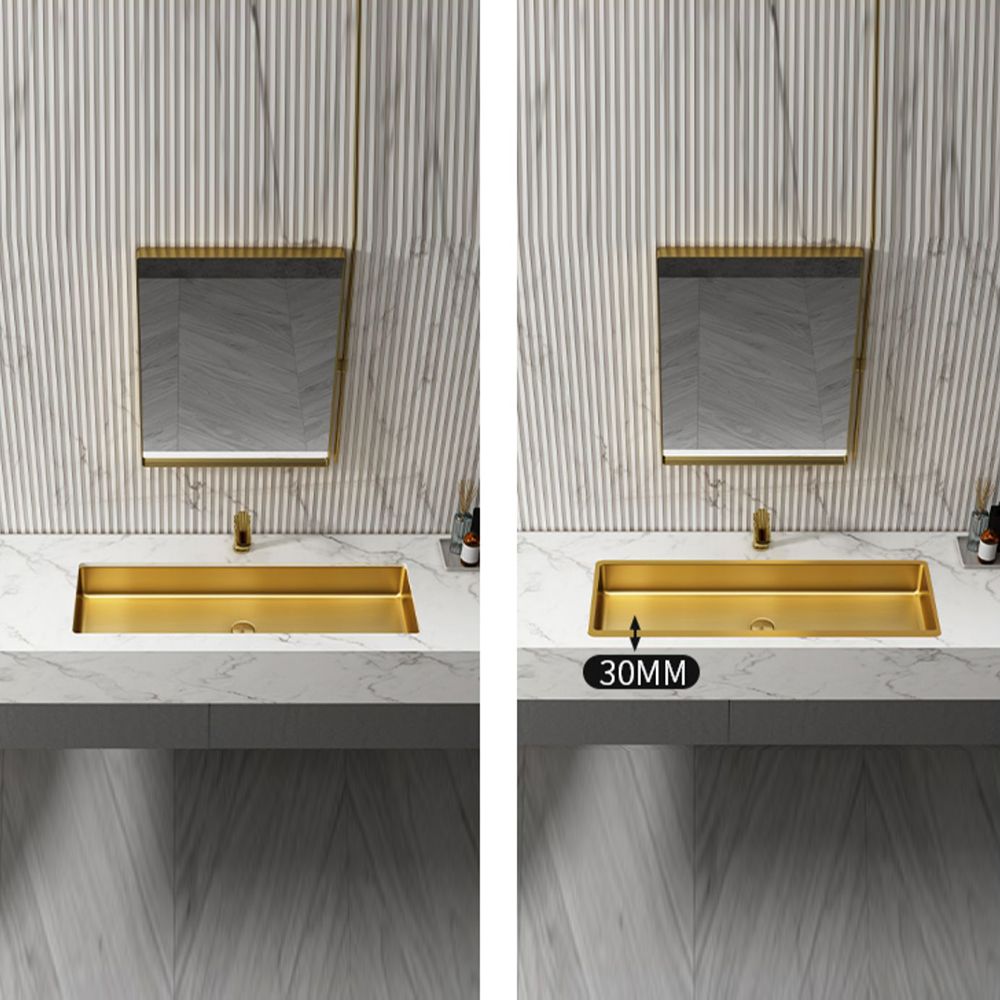 Modern Style Bathroom Sink Rectangular Metal Bathroom Sink with Faucet