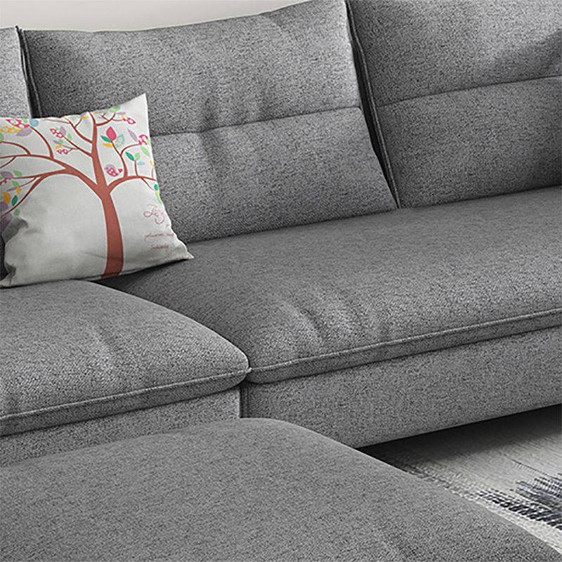 3-seater Fabric Sectional Sofa Slipcovered Sectional with Storage
