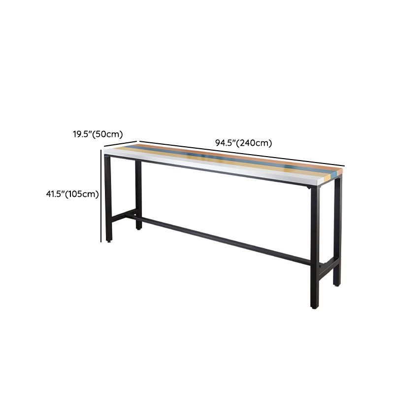 1/5 Pieces Wood Top Bar Table Set Modern Rectangle Pub Table Set