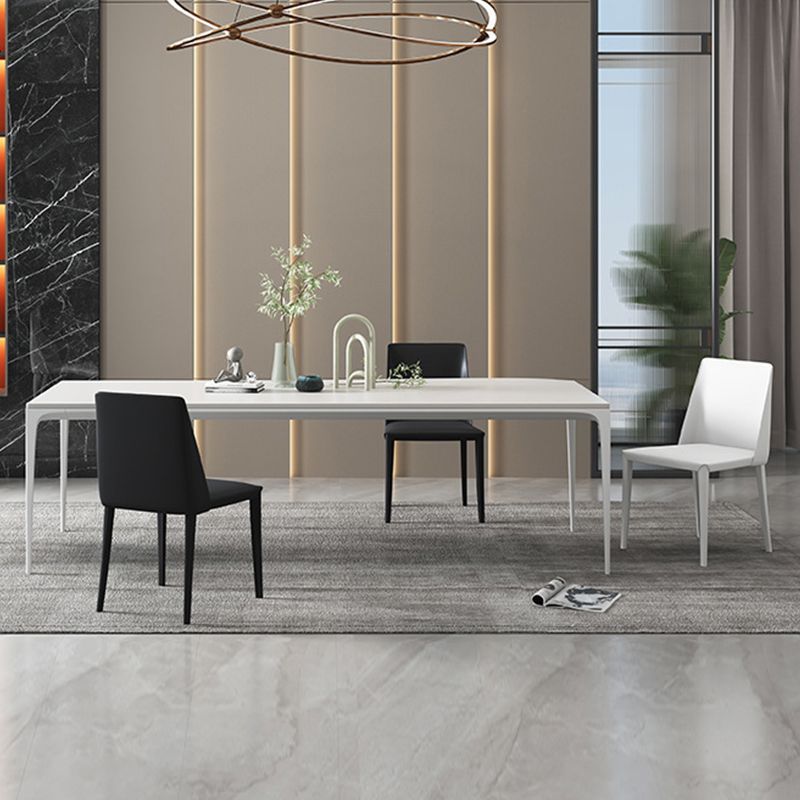 Contemporary Dinette Table Rectangle Stone Dining Room Table for Dining Room