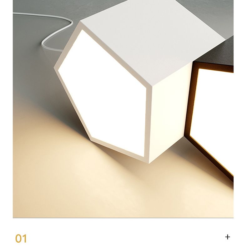 Lampada dell'isola a led macaron lampada sospesa pentagonale con tonalità in metallo per una cena