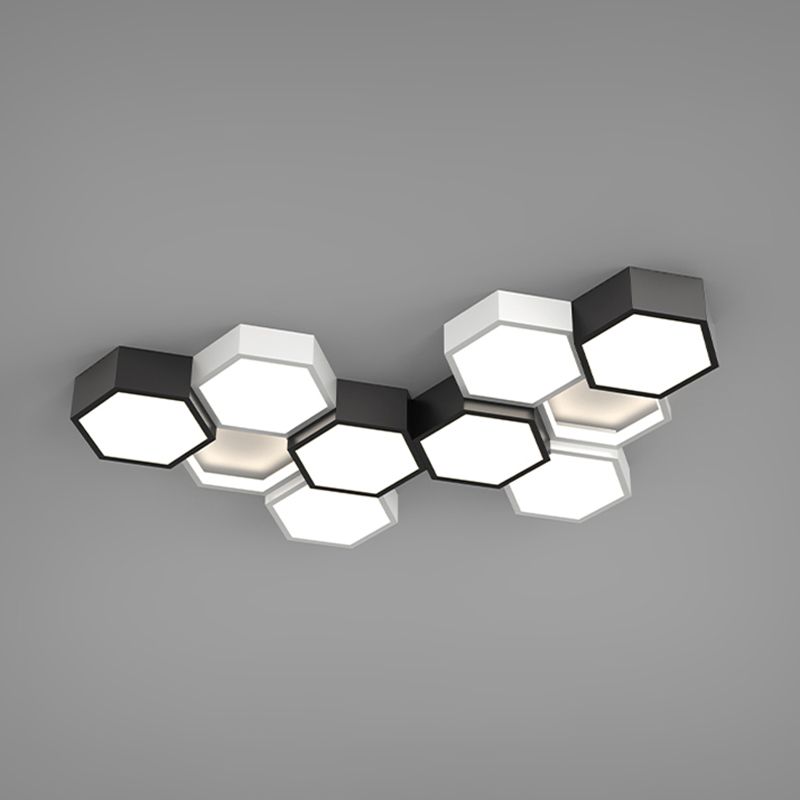 Soporte empotrado LED geométrico acrílico en luz de techo de aluminio esmerilado de estilo creativo moderno