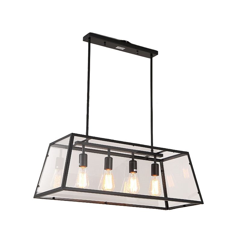 Industrial Black Island Light Metallic Pendant Lighting Fixture for Dining Room
