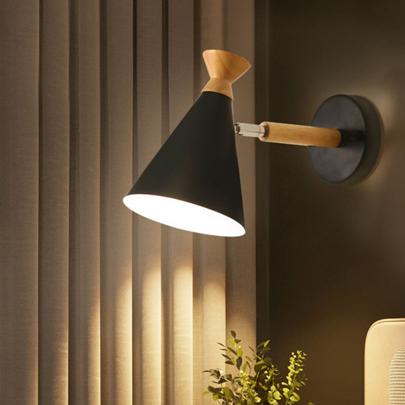 Modernism Wood Wall Light Polish Finish Sconces Lighting for Living Room