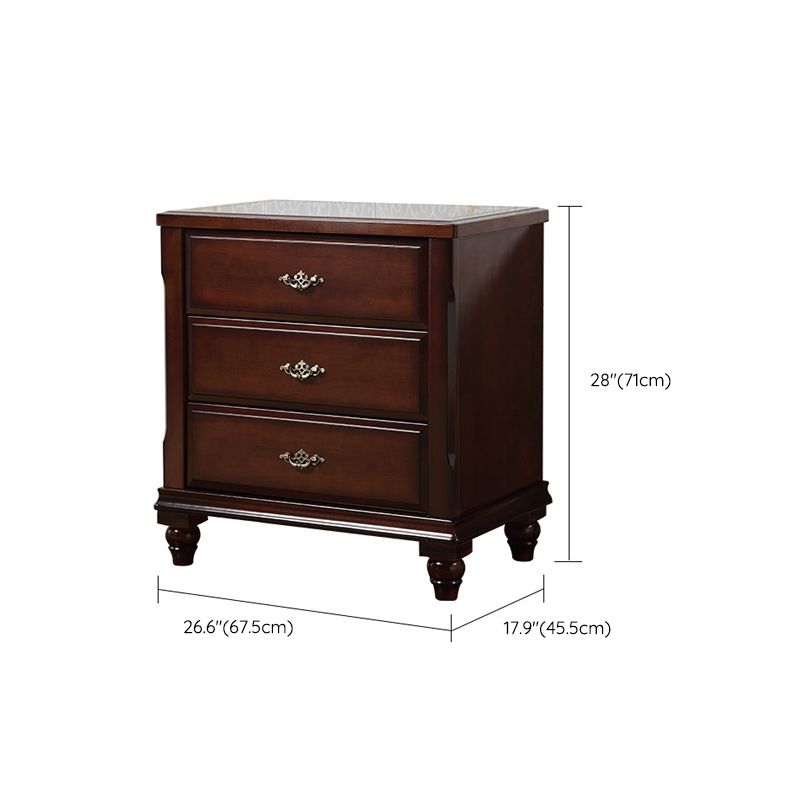Traditional Wooden Bedroom Chest Vertical Storage Chest with Drawers