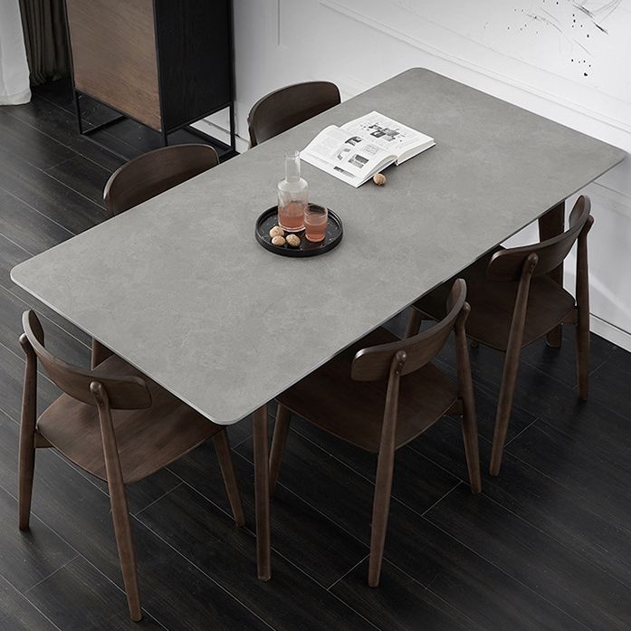 Stone Top Dining Table Mid-Century Modern Dining Table with 4 Legs